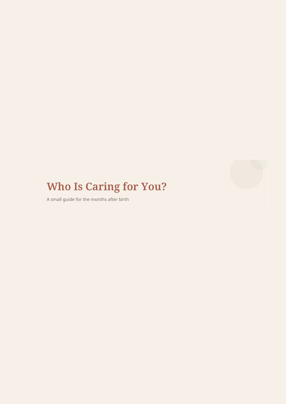 Who Is Caring for You?